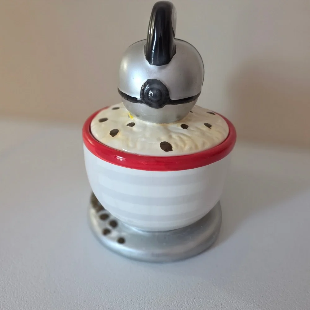 Ambiance Collections Stand Mixer Cookie Jar Kitchenart Silver Red Ceramic Large